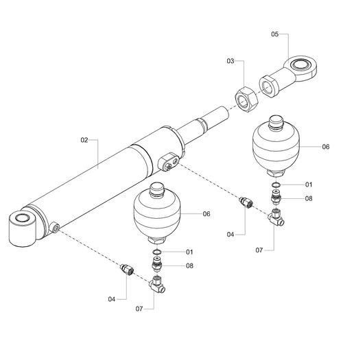 Cilindro hidr. fechamento seg. 1 dir. 1243951 (CONJUNTO COMPLETO) Cilindro hidr. fechamento seg. 1 dir. 1243951 (CONJUNTO COMPLETO)