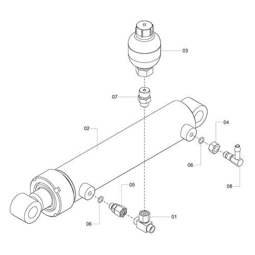 Cilindro hidráulico angular da barra 24m - 1244612 - VERSÃO - 2017/11-  -0