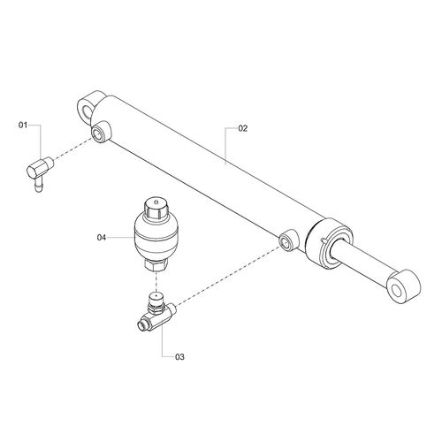 CILINDRO HIDRÁULICO ANGULAR 24M DKO 1245826 (CONJUNTO COMPLETO)