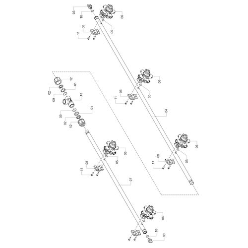 RAMAL ESPAÇAMENTO 500MM (5 BICOS) - ISO - 1245879 - VERSÃO - 2017/11-  -0