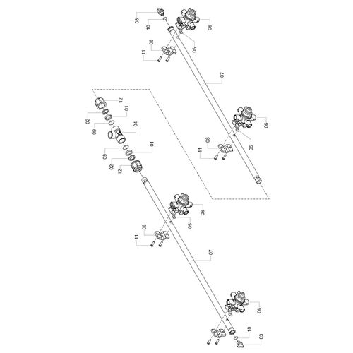 Ramal espaçamento 500mm (4 bicos) - iso 1245881 (CONJUNTO COMPLETO) Ramal espaçamento 500mm (4 bicos) - iso 1245881 (CONJUNTO COMPLETO)