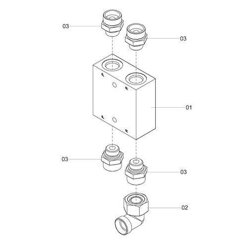 Bloco anticavitação com conexões 1248546 (CONJUNTO COMPLETO)