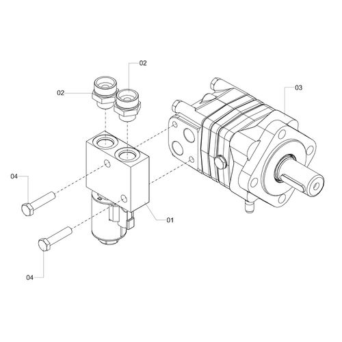 Motor OMS 80 com conexões - montado - 1250116 - VERSÃO - SAP-2018/2-  -0