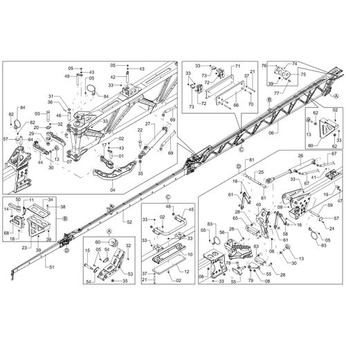 Estrutura direita - barra 42m 1251339 (CONJUNTO COMPLETO)