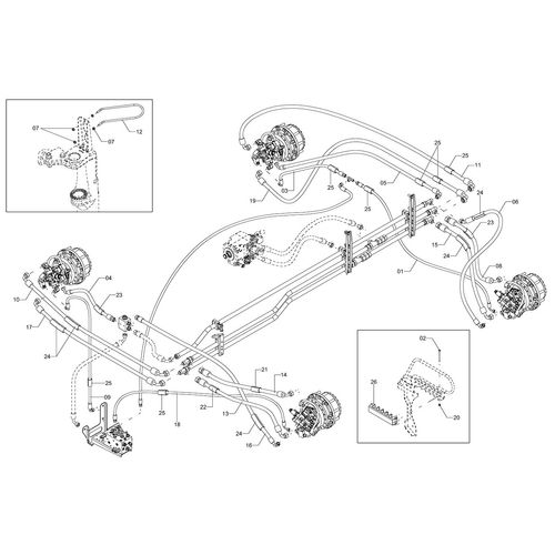 Circuito hidráulico - transmissão 1252313 (CONJUNTO COMPLETO)