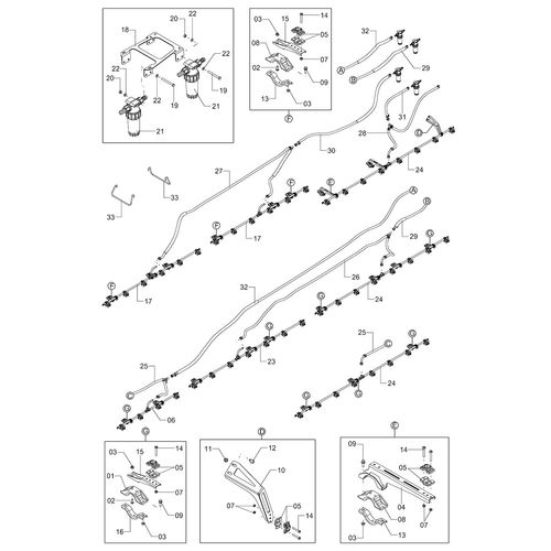 Módulo ramal 350 mm barra 36 m esquerdo 1254623 (CONJUNTO COMPLETO)