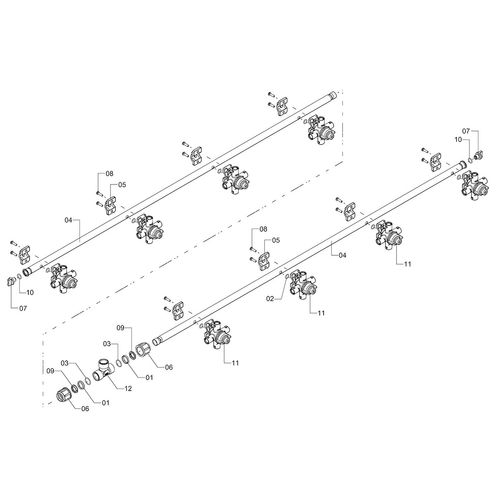 Conjunto - ramal esp. 350 - 8 bicos ISO 1254667 (CONJUNTO COMPLETO) Conjunto - ramal esp. 350 - 8 bicos ISO 1254667 (CONJUNTO COMPLETO)