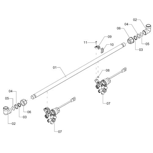 Conjunto ramal esp. 500mm - 2 bicos 1255328 (CONJUNTO COMPLETO) Conjunto ramal esp. 500mm - 2 bicos 1255328 (CONJUNTO COMPLETO)