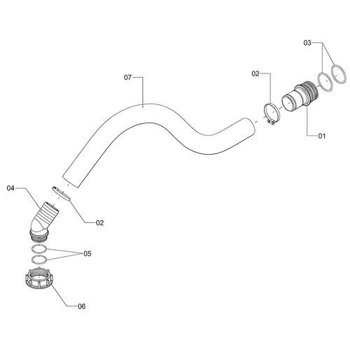 Conjunto mangueira da bomba ao 