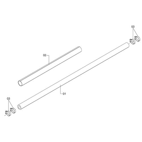 Mangueira dupla Ø19,05 mm e conexões 3 1260411 (CONJUNTO COMPLETO)