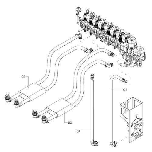Circuito de pressão e retorno MF8V 2500L - 1261323 - VERSÃO - 2019/6-  -0