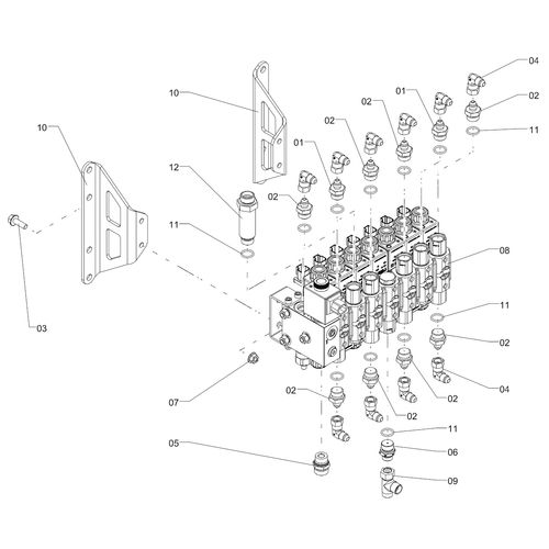 Comando hidráulico das barras - Montado 1262910 (CONJUNTO COMPLETO) Comando hidráulico das barras - Montado 1262910 (CONJUNTO COMPLETO)