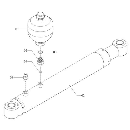 Cilindro hidráulico angular completo 1264676 (CONJUNTO COMPLETO)