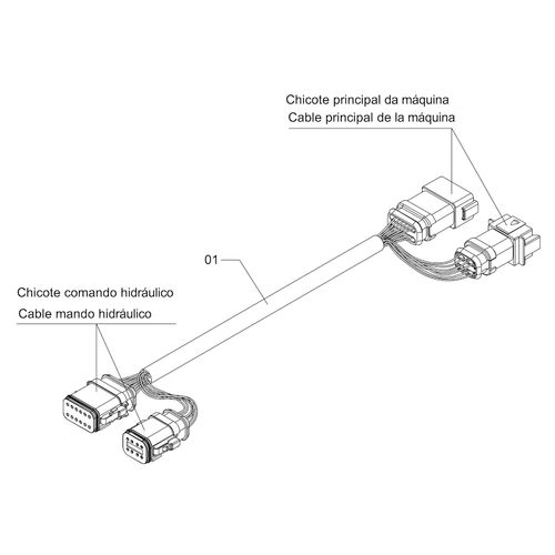 Chicote adaptador bloco hidráulico 1271558 (CONJUNTO COMPLETO)