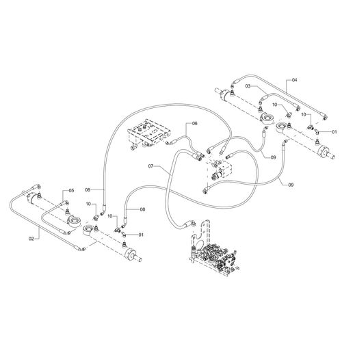 Circuito hidráulico do bitolador 1272368 (CONJUNTO COMPLETO) Circuito hidráulico do bitolador 1272368 (CONJUNTO COMPLETO)