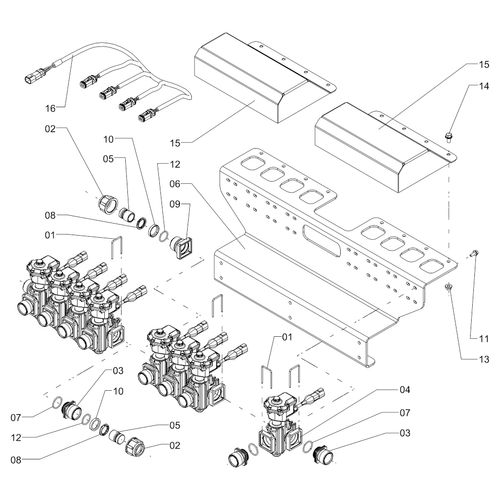 Conjunto válvulas de seções - 8 vias 1278300 (CONJUNTO COMPLETO) Conjunto válvulas de seções - 8 vias 1278300 (CONJUNTO COMPLETO)