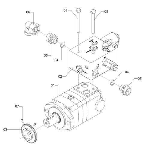 Conjunto motor Vista VOMS100 com bloco 1300640 (CONJUNTO COMPLETO)