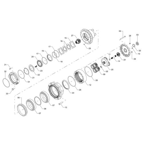 Redutor planetário redução 26.3 1279217 (CONJUNTO COMPLETO) Redutor planetário redução 26.3 1279217 (CONJUNTO COMPLETO)